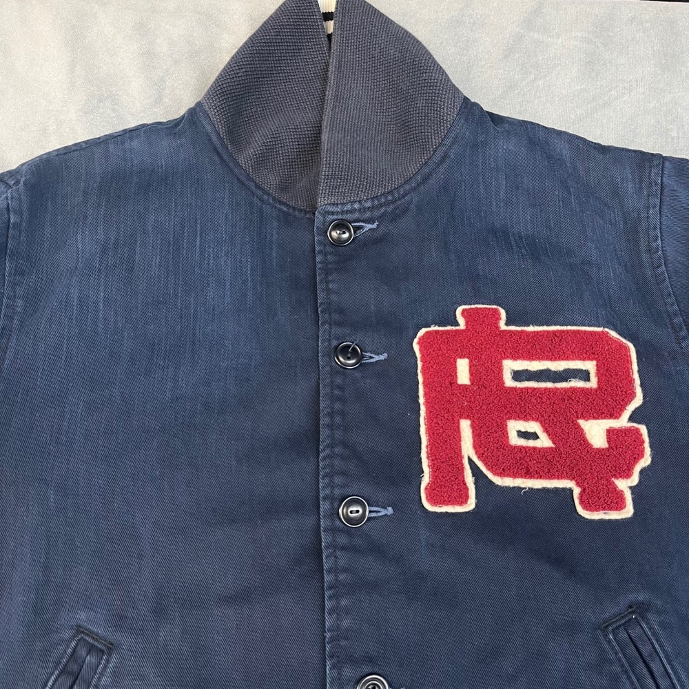 Polo Ralph Lauren Bleecker N.Y.C Letterman Jacket Mens M Navy Blue Varsity - Picture 3 of 15